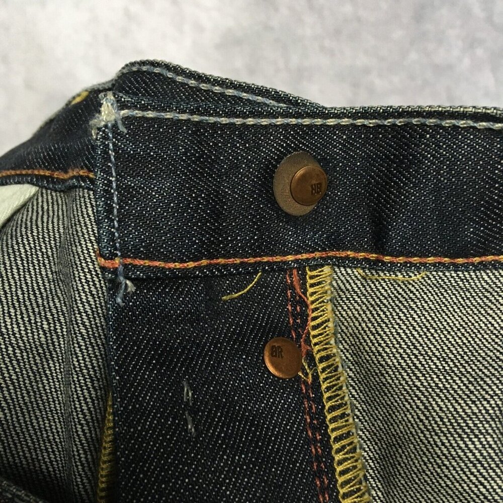 Banana Republic Men Straight Leg Blue Jeans size 36x32 Raw Look Denim Button Fly - Picture 13 of 16